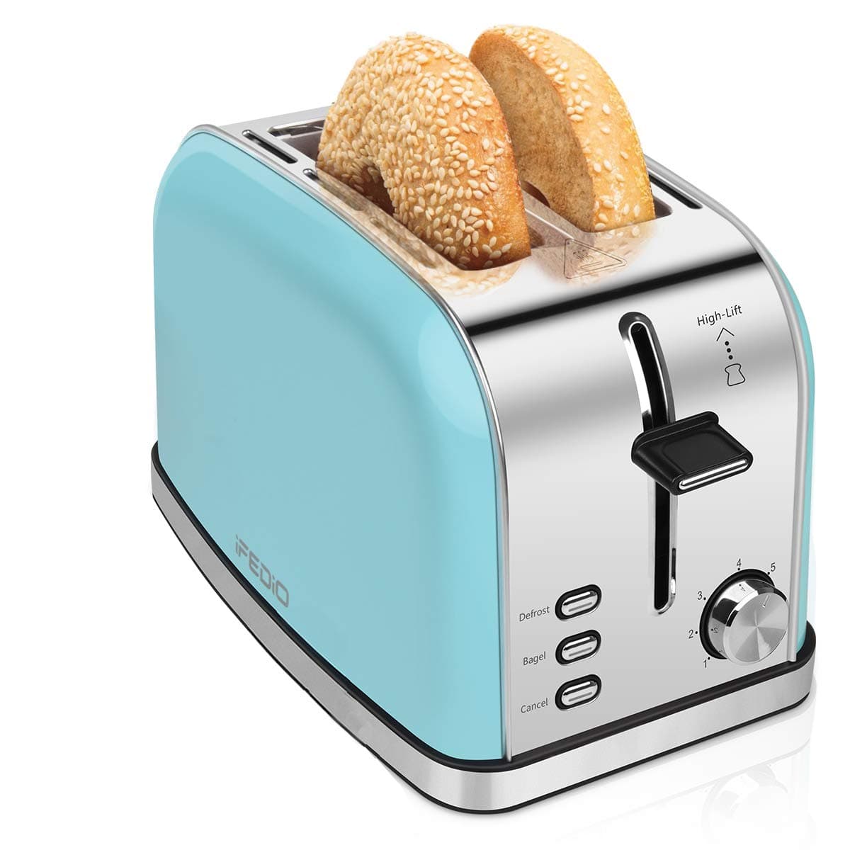 2-Slice-Toasters Bread Stainless Steel Compact Toaster Extra-Wide-slots for Household Kitchen Breakfast Bagle Defrost Cancel Function Upgrade Toaster Muffins, Waffles and Bread(Blue)
