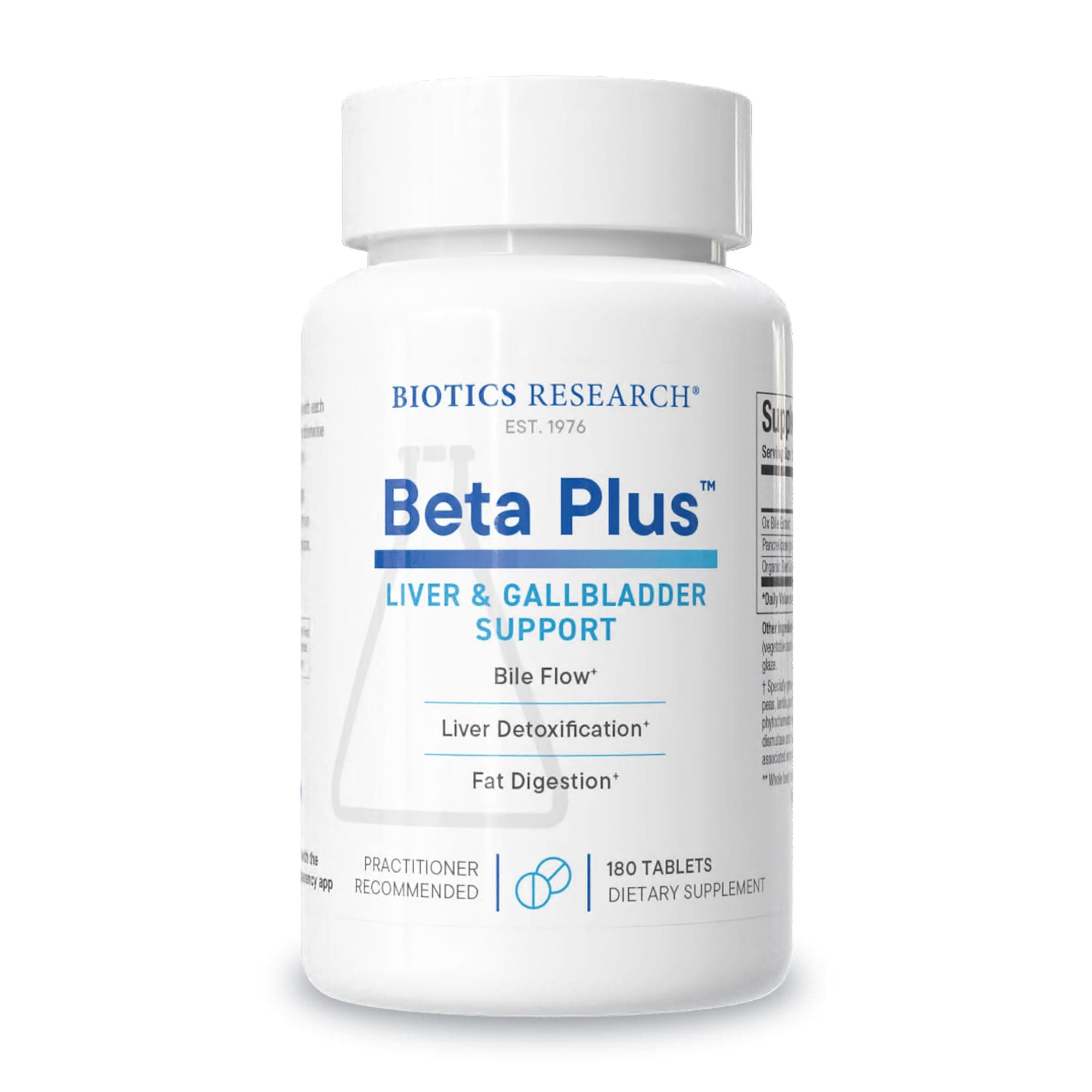 Beta-Plus™ Nutritional Support for Bile Production, Supports Overall Liver Function. Aids in Fat Digestion. Supplies Betaine (Organic Beet Concentrate) 18 Tabs