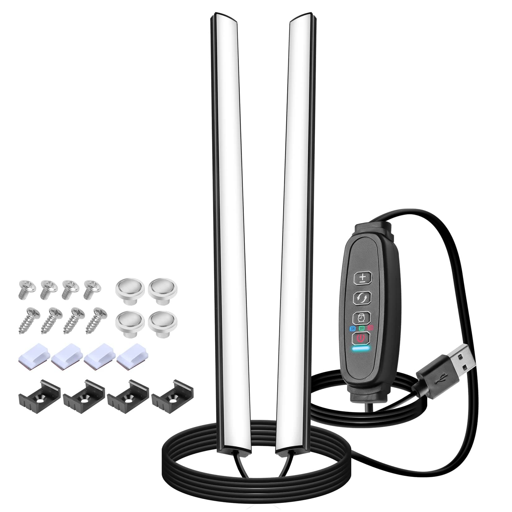 Under Cabinet Kitchen Lights,Desk Light, Wardrobe Light,Under Cabinet Lights,USB Light Bar,Timing,Dimmable Light Strip,Under Counter Lights, Cloakroom,Pantry,Bookshelf(2 Pack