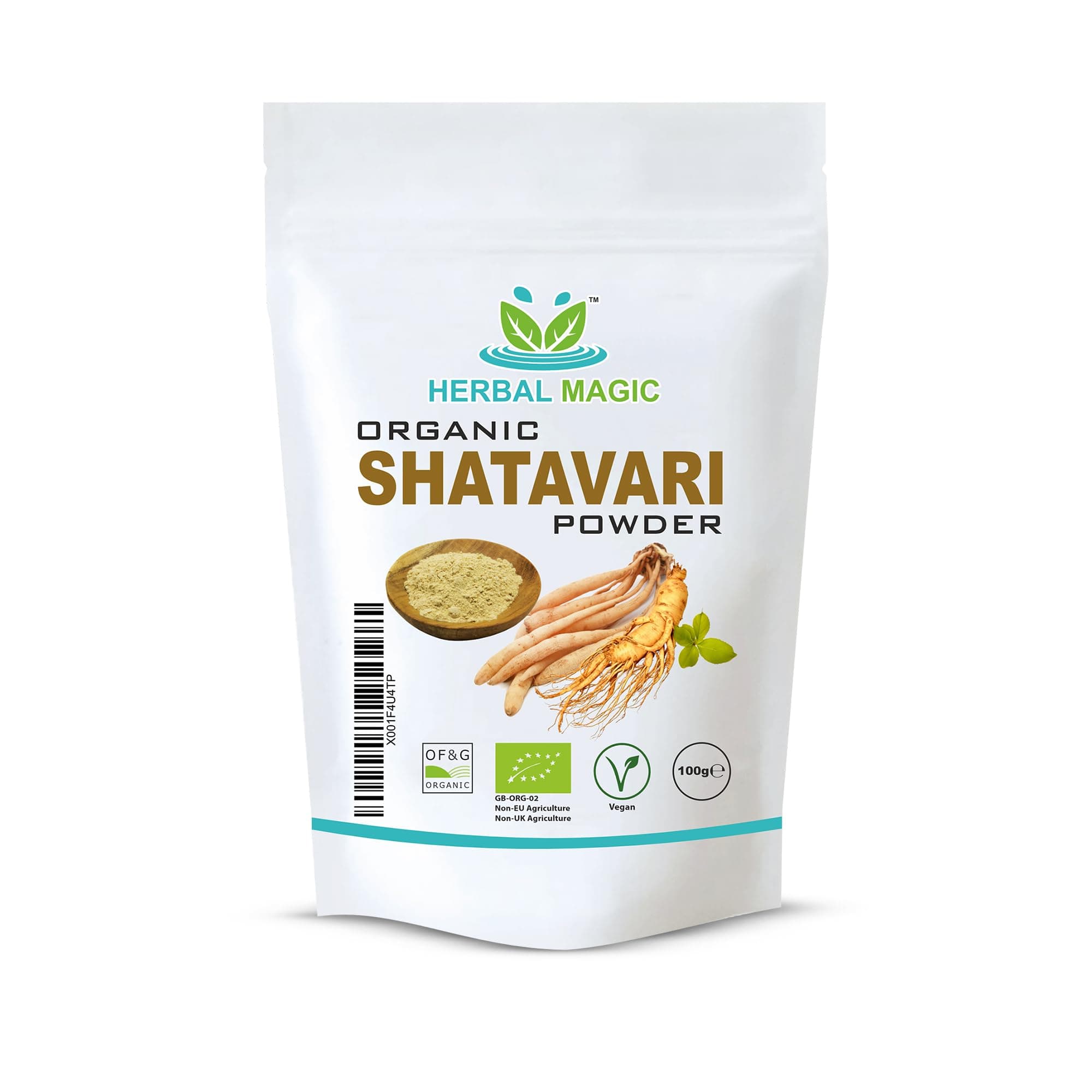 Organic Shatavari Root Powder(Asparagus racemosus)-Prized Herb in Ayurveda-Plant of 100 Roots superfood Combi with Milk& Honey - Free from Fillers&Preservatives-100g
