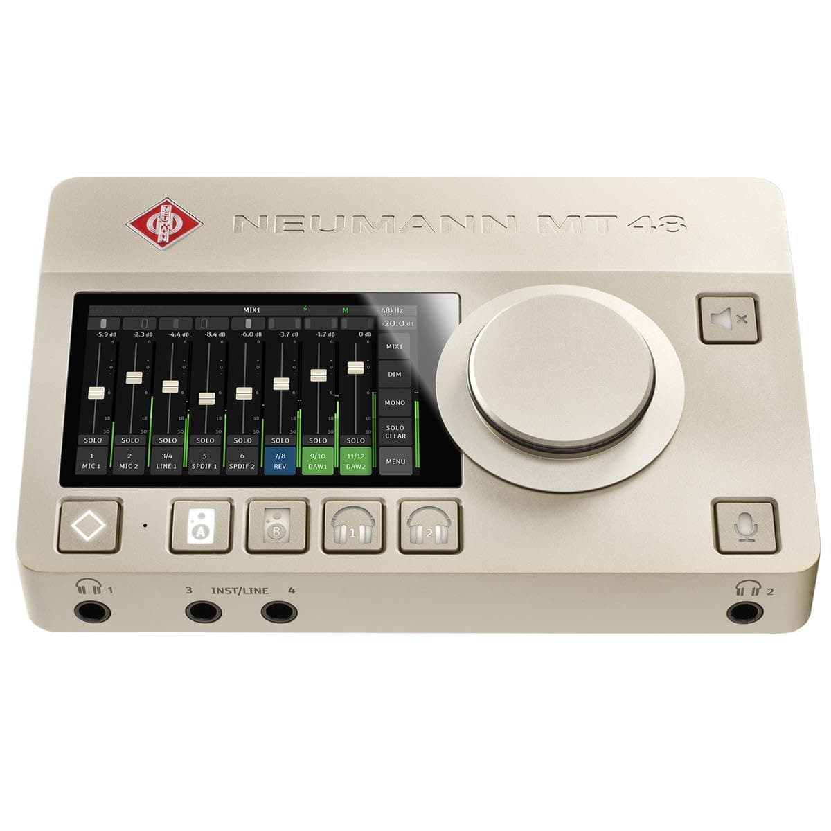 Neumann MT 48 US - Premium USB-C Audio Interface with Touchscreen Control, AES67, MIDI Interface, & ADAT/S/PDIF Expansion Connectivity