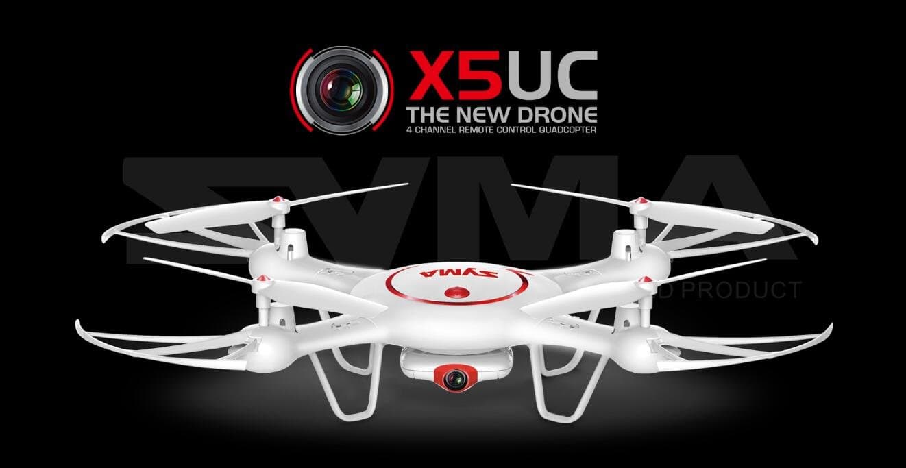 Syma X5UC Drone 4CH 2.4G Remote Control Quadcopter 6-Axis Gyro RC Headless Quad Copter HD 2.0MP Camera Set Height UFO Helicopter with Newest One Key Take-off/Landing Function White by WayIn®