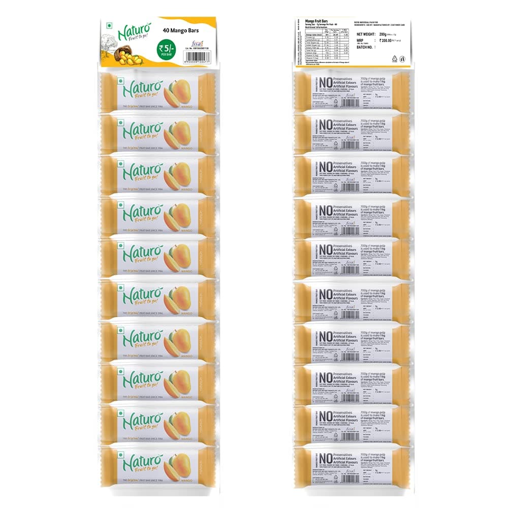 Naturo Assorted Fruit Bar Hanger, Apple, 10 g, Pack of 40