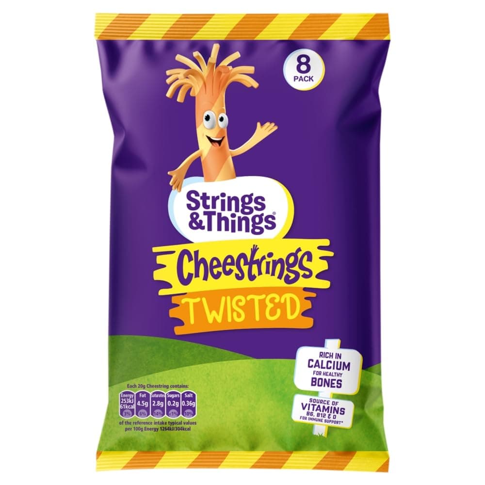Strings & Things Cheestrings Twisted, 8 x 20g