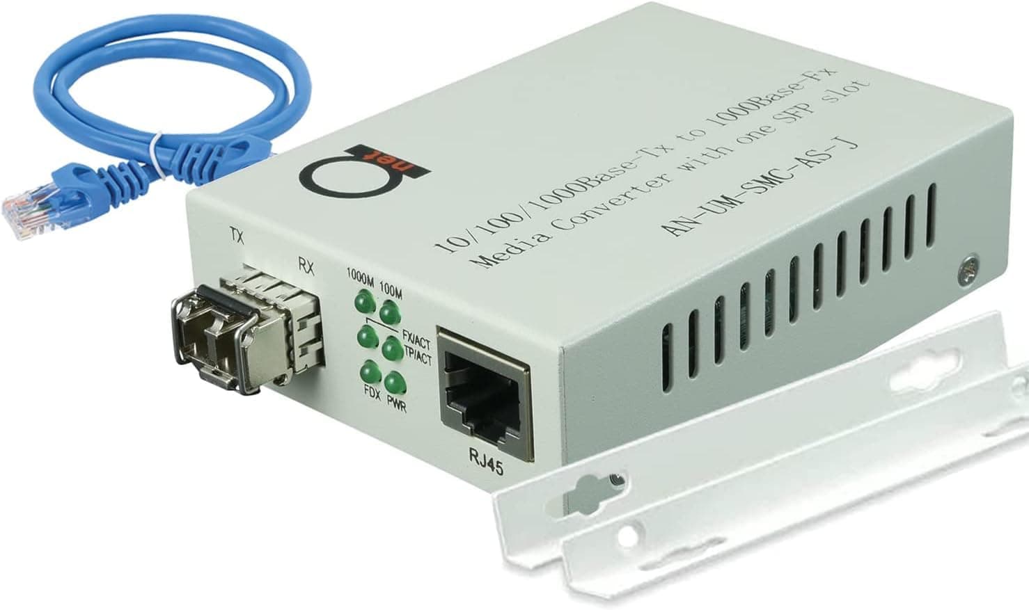Multimode LC 850 nm Gigabit Fiber Media Converter - Includes SFP 550 m (0.34 Miles) LC – to UTP Cat5e Cat6 10/100/1000 RJ-45 – Auto Sensing Gigabit or Fast Ethernet Speed - Jumbo Frame - LLF Support