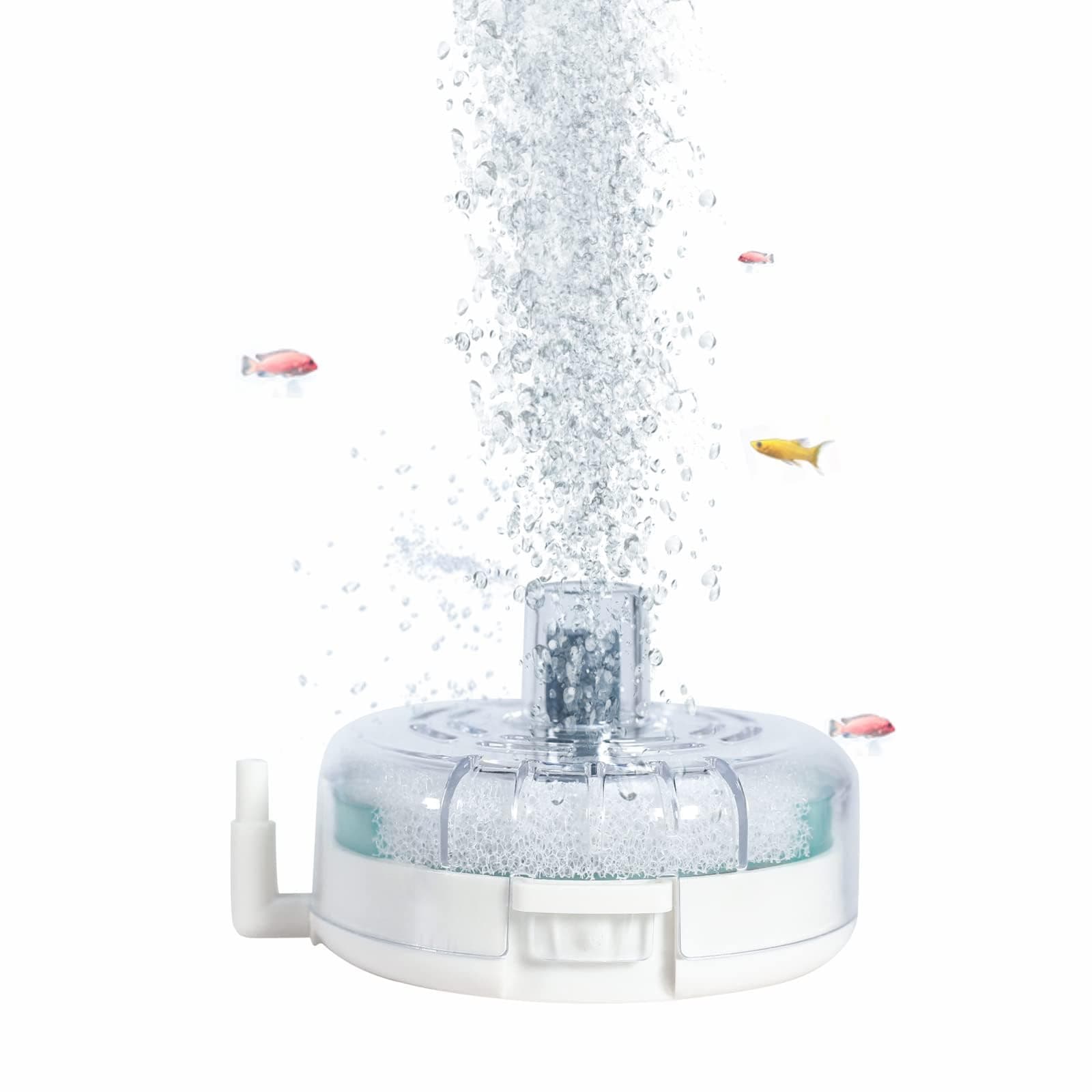 boxtech Aquarium Biochemical Sponge Filter with Air Stone Ultra-Thin Round Air Driven Clearable Bio Quiet Filter Sponge for Shrimp Nano Fish Tank (Not Include Air Pump and Tube)