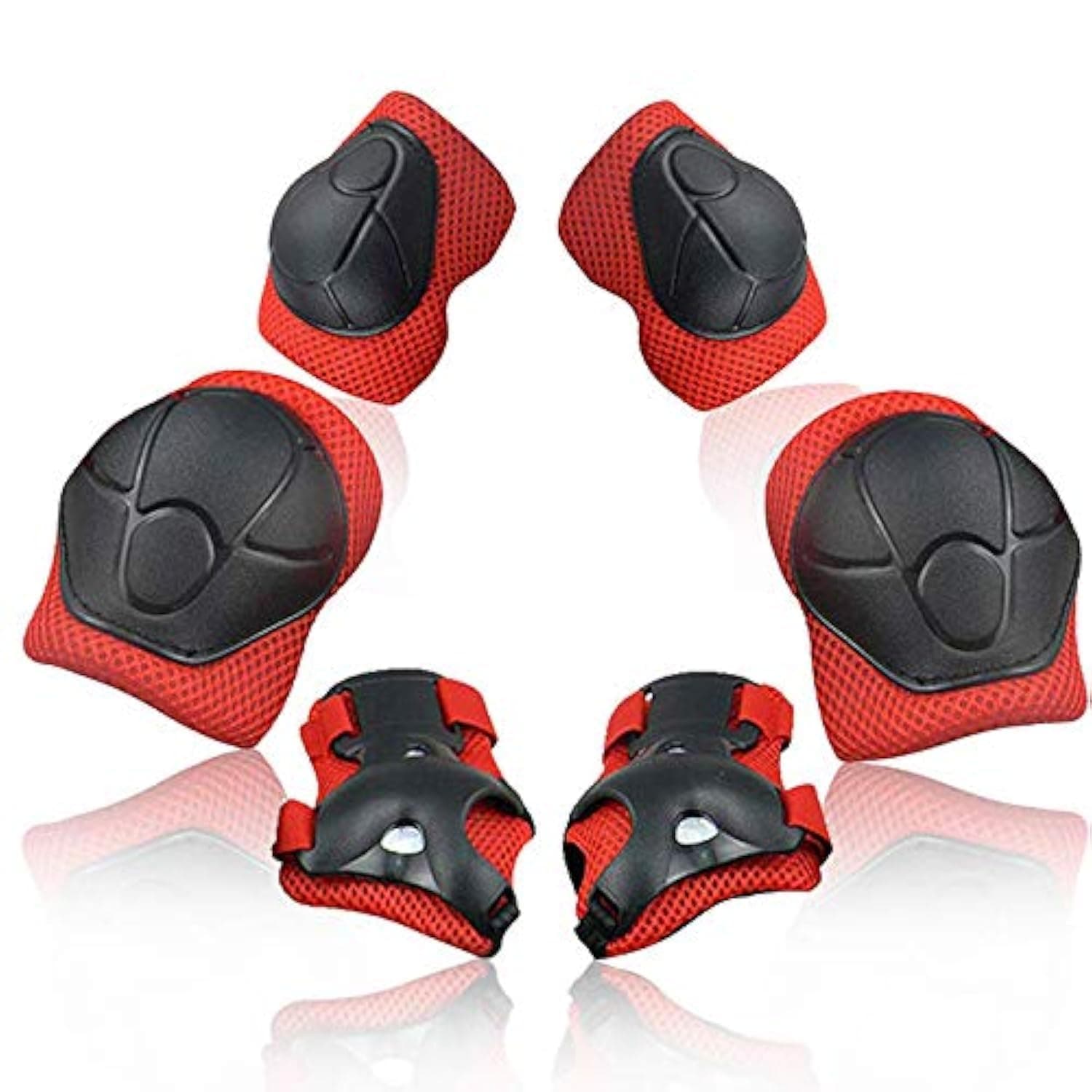Children Protective Gear Set, 6pcs Adjustable Wrist Guards Protective Gear Kit for Roller Skating Skateboard Scooter Cycling Knee Pads