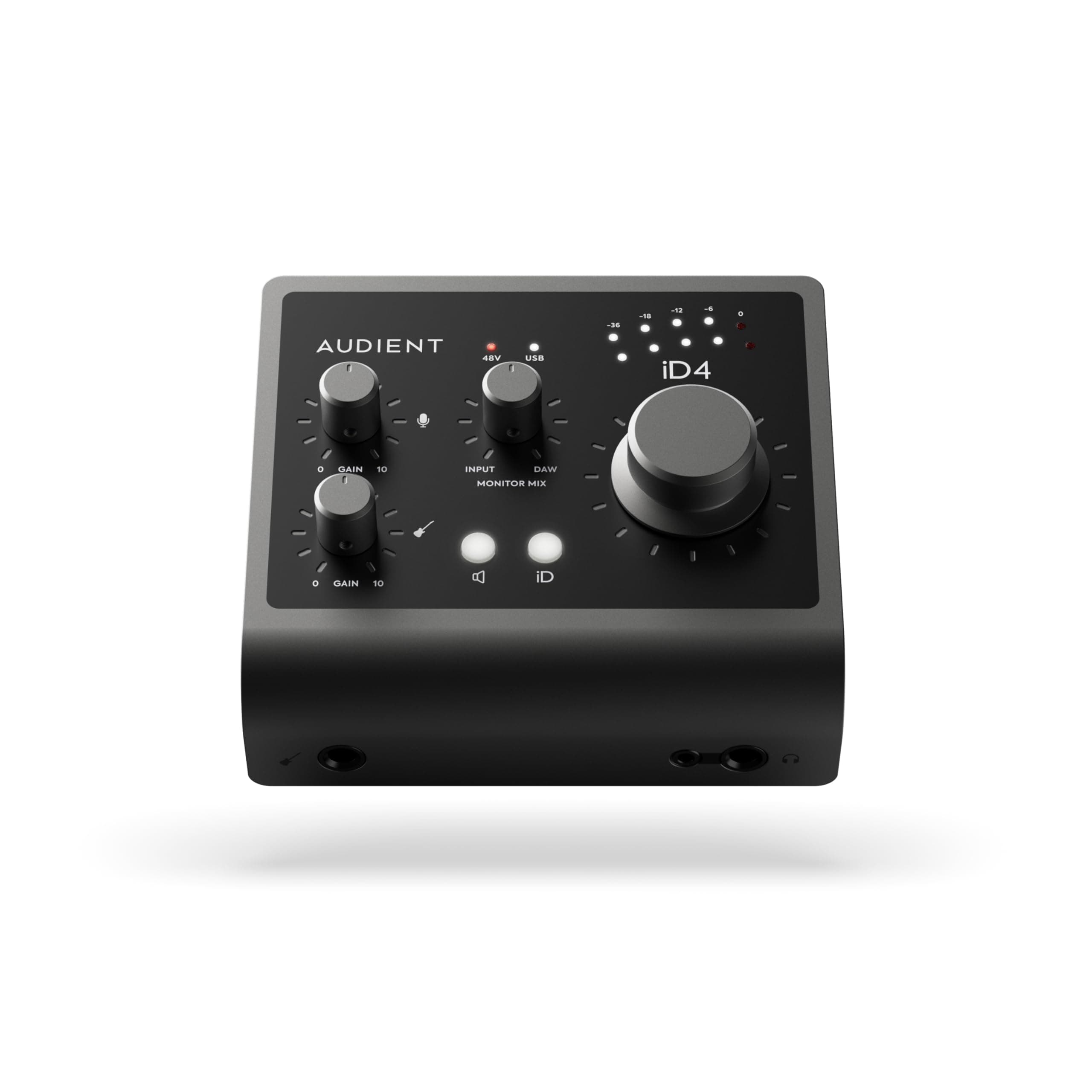 Audio Interface iD4 MKII, Class A Console Microphone Preamp (High Speed USB-C, Monitor Mix and Monitor Panning Function, 2 Headphone Outputs, Mac/PC/iOS Compatible), Black