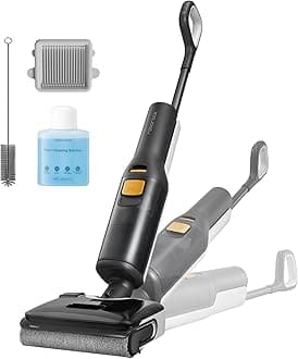 - F25 BX Wet Dry Vacuum Cleaner, Cordless Vacuum Mop All in One with 20000Pa, 194°F Hot Air Flash Drying & Self Cleaning, Zero-Tangle Wet Mop Cleaner for Hard Floor, 180° Lie Flat