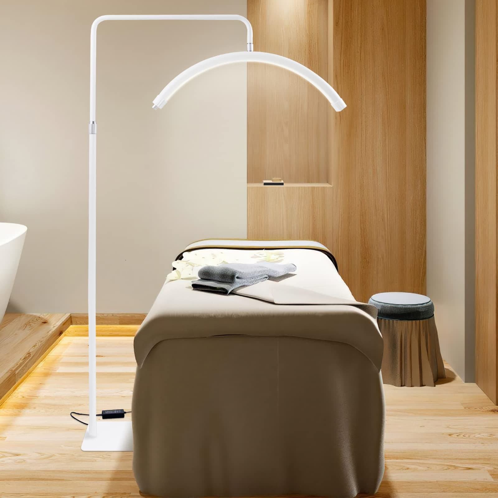 LED Eyelash Light, Lash Extensions Lamp, 360° Adjustable Goose Neck Lash Light with Remote and Stand, 24-inch LED Floor Lamp Kit, for Estheticians, Makeup, Tattoo Artists