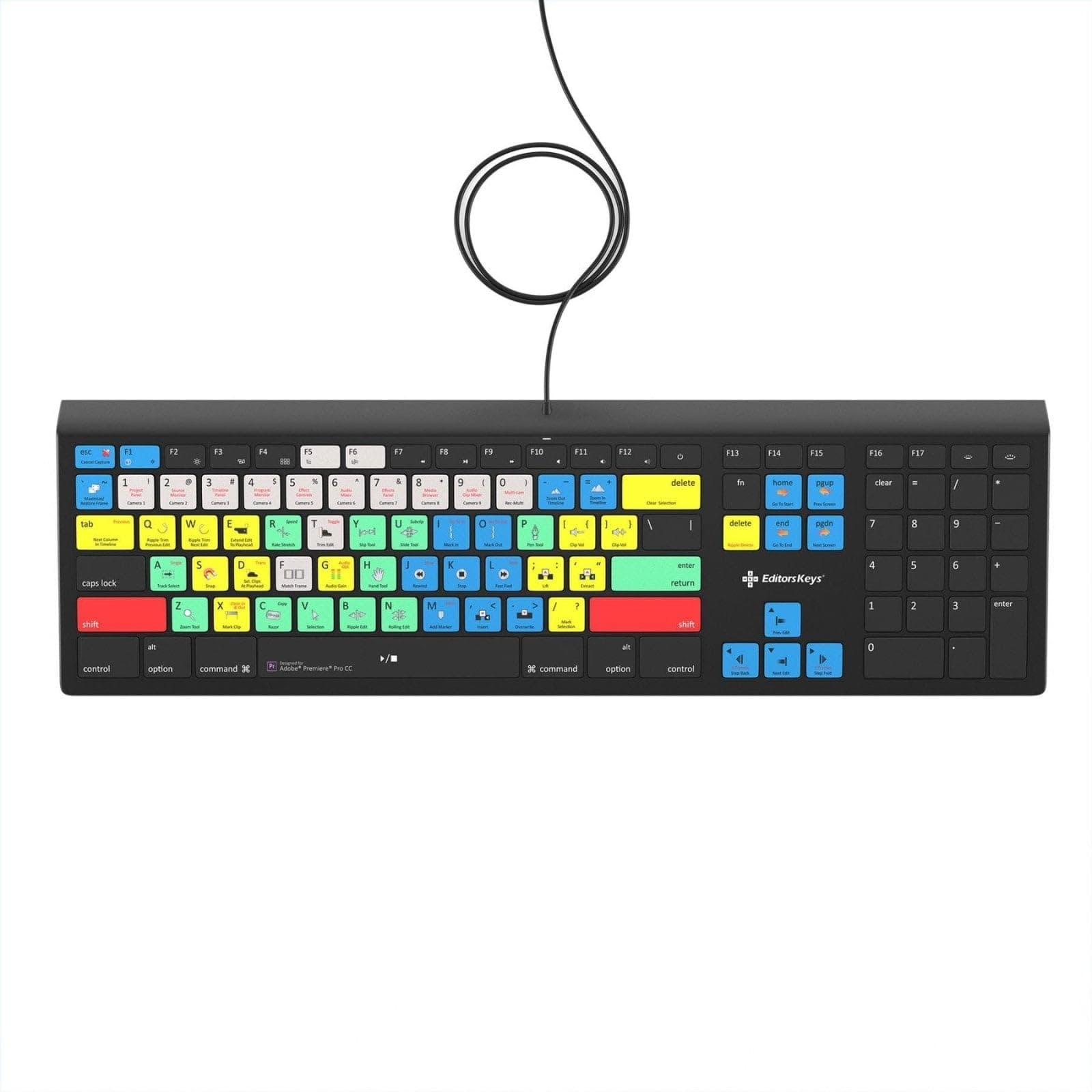 Adobe Premiere Pro CC Keyboard | Backlit Mac MacOS Edition | Editors Keys Shortcut Keyboard
