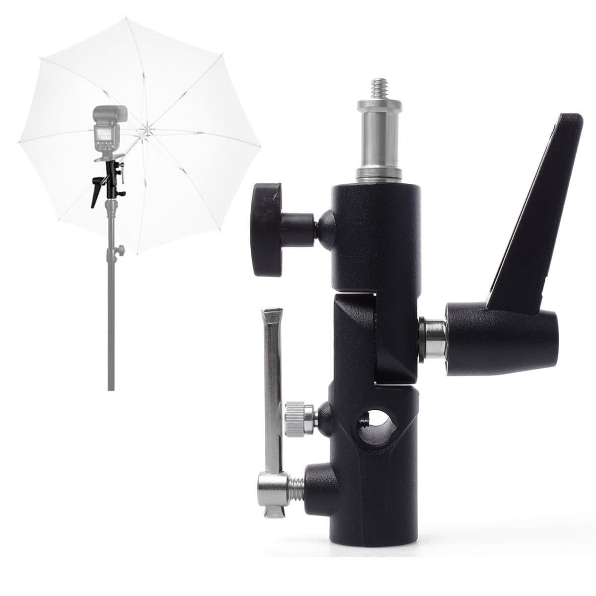 Abeststudio Swivel Flash Shoe Umbrella Holder Adapter Light Stand Bracket Photo Studio