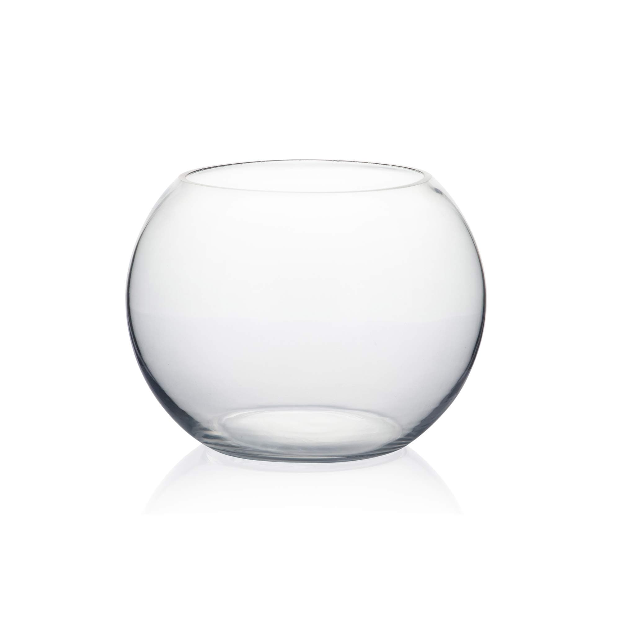 WGVI Bowl Glass Vase, Diameter 8", Height 6", Open Width 5", (Multiple Sizes Choices) Clear Bubble Planter Terrarium Fish Bowl for Wedding Event Home Decor, 1 Piece (VBW0008A)