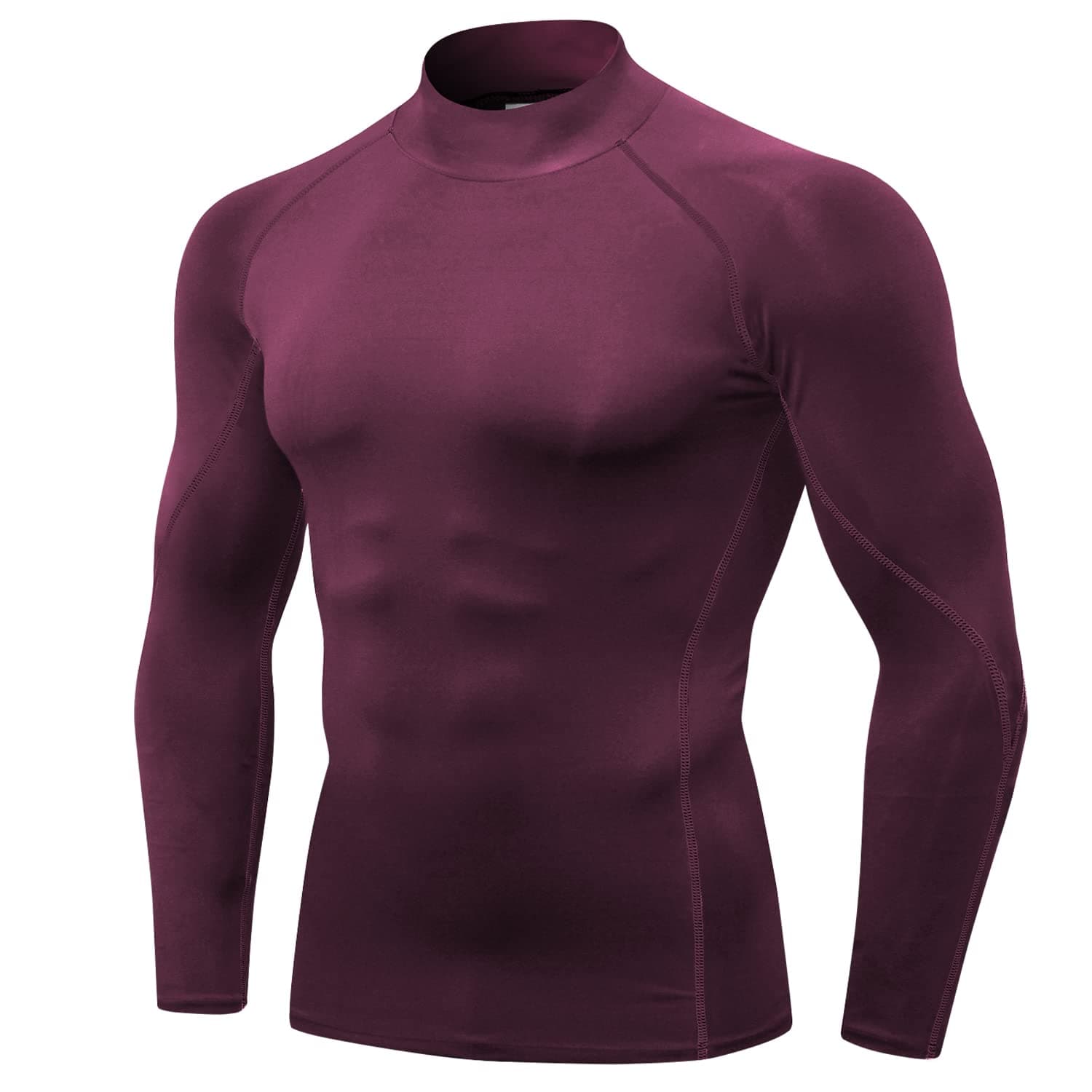 1 or 2 Pack Men's Compression Shirts Long Sleeve Athletic Workout T-Shirts Cool Dry Undershirts Turtle Neck Gym Tops