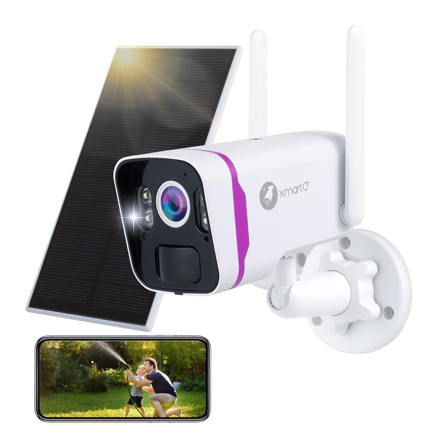 WiFi 6 Wire-Free Solar Home Security Camera System Wireless, 4-Cam 4MP QHD CCTV Camera Kit with 10CH Expandable 4K WiFi NVR and Past 120-Day Video Storage (SCS-2K104-PARENT) (1-CAM Combo)