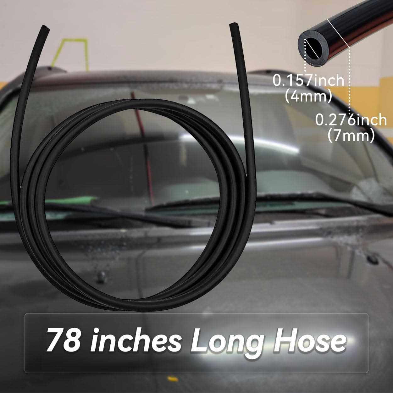 Naviurway Windshield Washer Nozzle Windscreen Wiper Spray Front Hood Jet Kit Parts 5116079AA 5160308AA Replacement Compatible with Chrysler Dodge Jeep Ram Selected Models 78 inch Hose 2 Nozzles