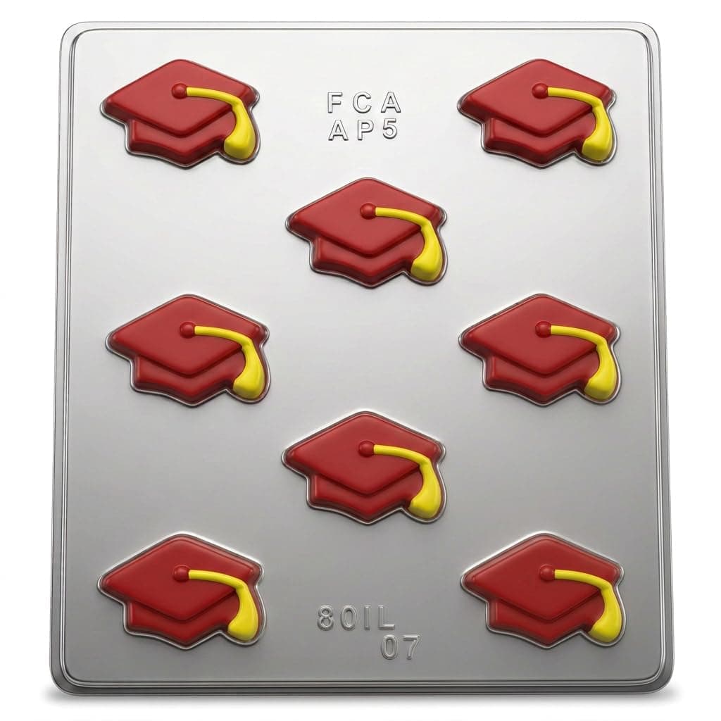 Bite Size Graduation Mortarboard Chocolate Candy Mold 8007 Candy Molds N More