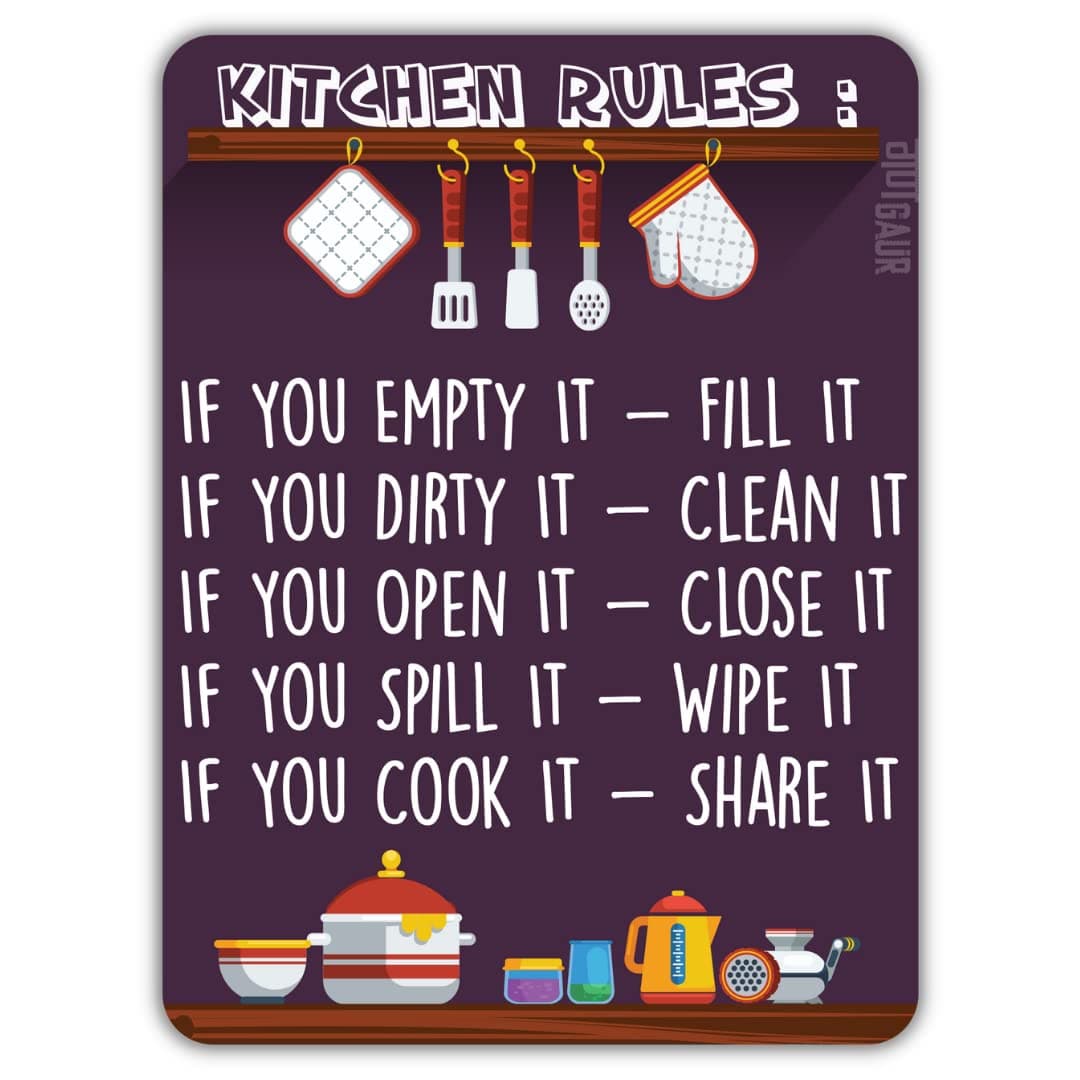 Kitchen Rules Kitchen Fridge Magnet- Pack Of 1 Fridge Magnet