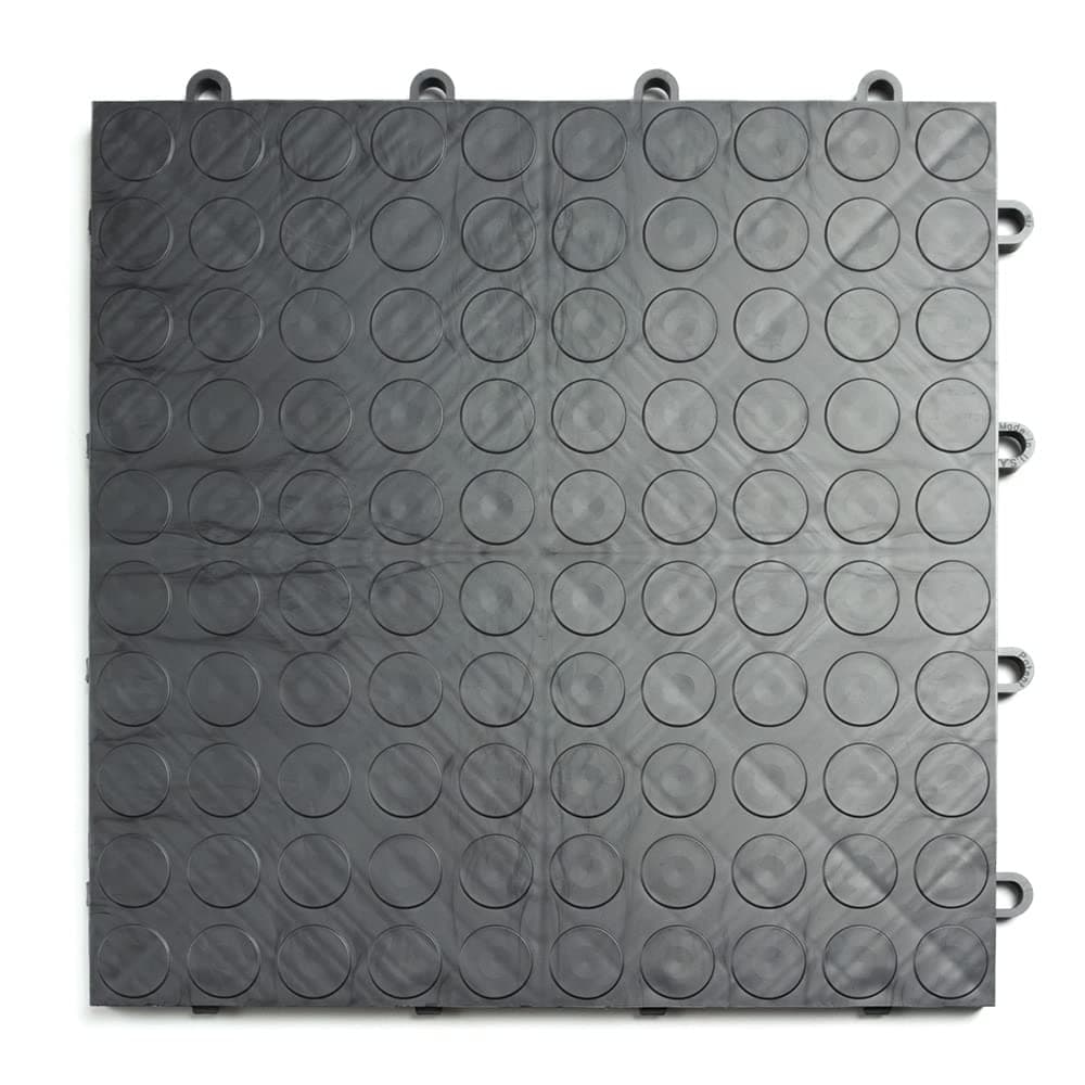 Big Floors GarageDeck Coin Pattern, Durable Interlocking Modular Garage Flooring Tile (48 Pack), Graphite