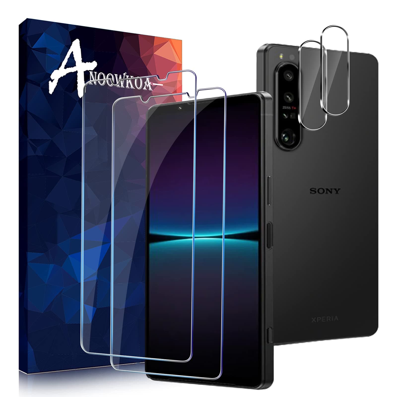 2+2 Pack for Sony 1 IV Screen Protectors and Camera Lens Protectors Guard Tempered Glass Film, Anti Fingerprints Protective Film