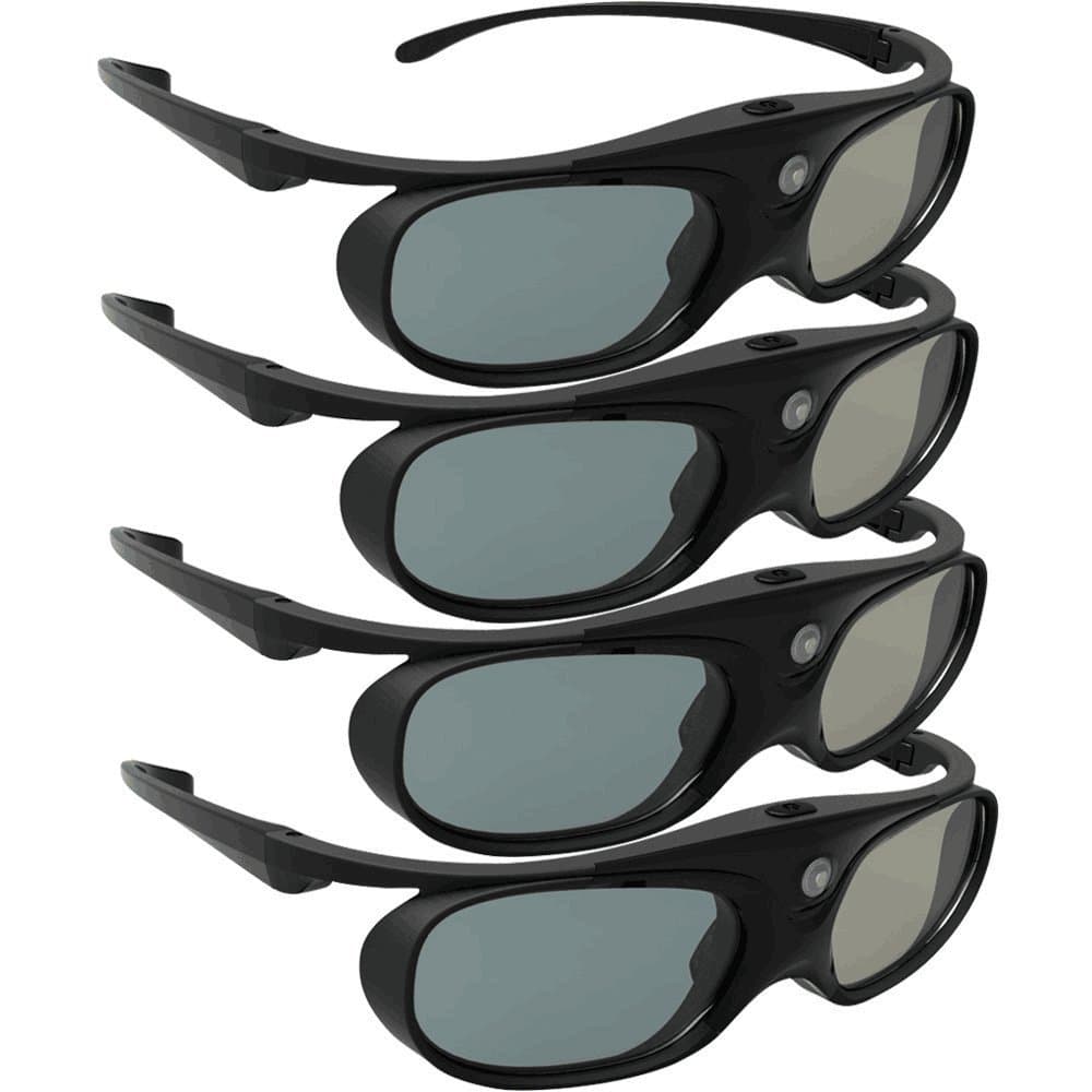 DLP Link 3D Glasses, ELEPHAS 144Hz Rechargeable Active Shutter Eyewear for Most DLP-Link 3D Projectors- Acer, ViewSonic, BenQ Vivitek, Optoma, Panasonic, Dell, Viewsonic (4 Pack)