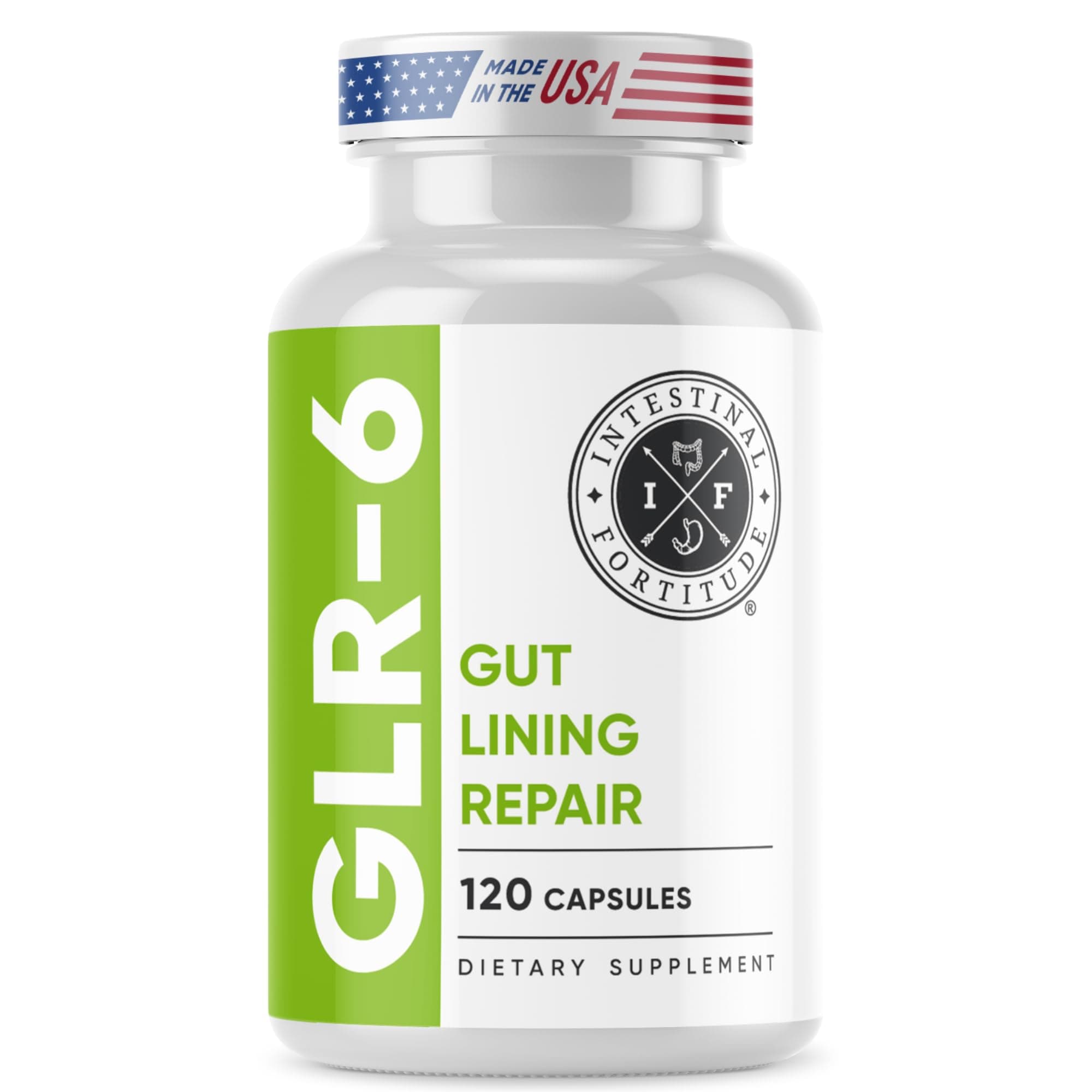 Intestinal Fortitude GLR-6 - Gut Lining Repair Supplement for Gut Health - Leaky Gut Repair with L-Glutamine, Slippery Elm, DGL Licorice Root, Marshmallow Root, Fenugreek - IBS, IBD, GERD - Vegan