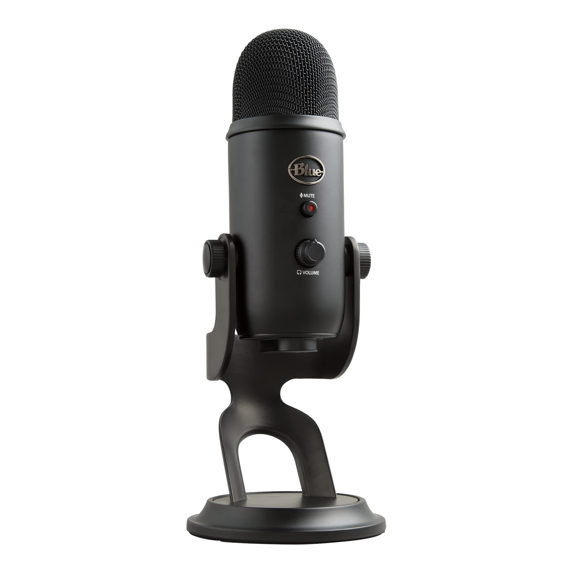 Logitech for Creators Blue Yeti USB Microphone for Recording, Streaming, Gaming, Podcasting on PC and Mac, Condenser Mic for Laptop or Computer with Blue VO!CE Effects, Adjustable Stand - Black