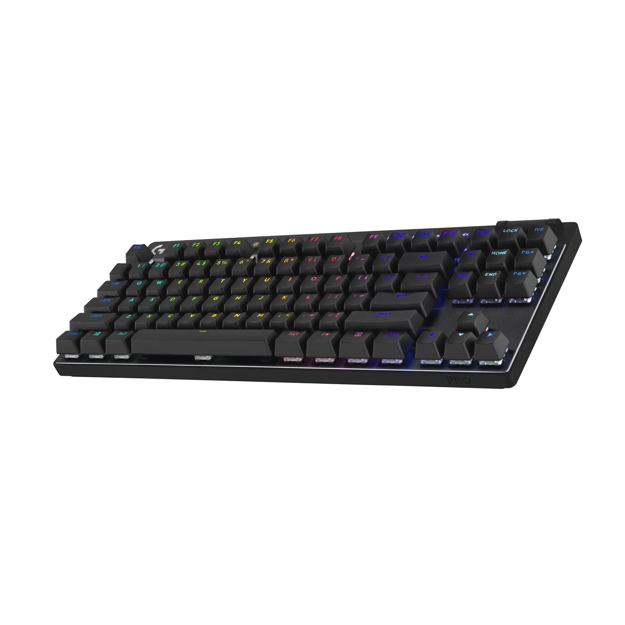 PRO X TKL Lightspeed Wireless Gaming Keyboard, Ultra-Portable Tenkeyless Design, LIGHTSYNC RGB, PBT keycaps, Linear Switches (GX Red) - Black