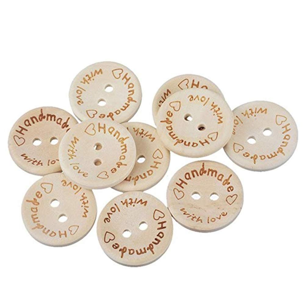 Handmade Wooden Buttons (100 Pieces)