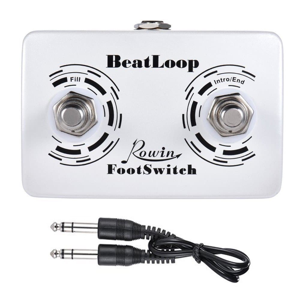 Dual Momentary External Footswitch for Drum Machine & Guitar Effects Pedal Foot Switch with 6.35mm Stereo Cable