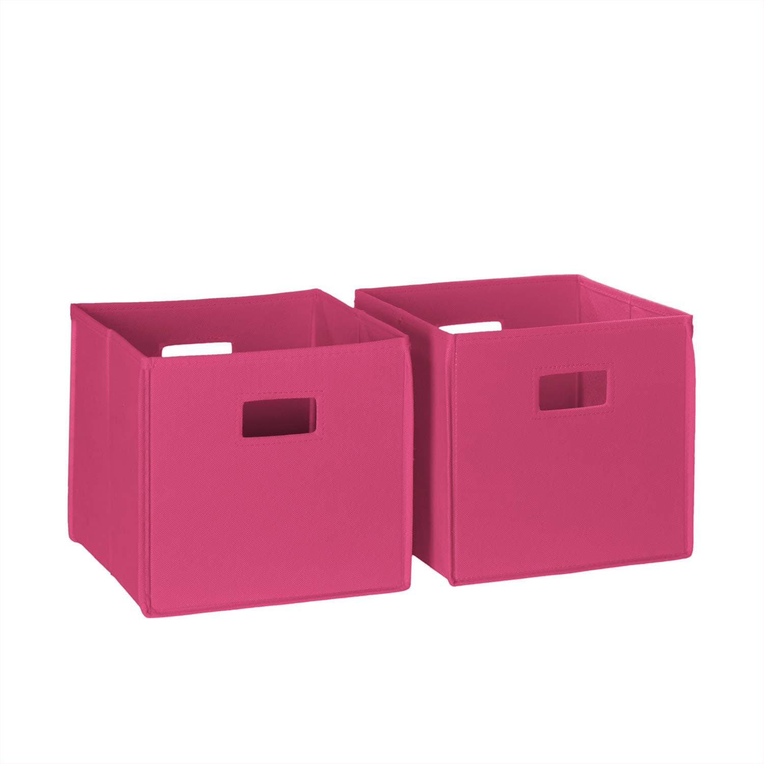 RiverRidge Folding Storage Bins with Handles Hot Pink Cube Storage Organizer for Closet, Bedroom & Playroom - Closet Organizers and Storage Set of 2