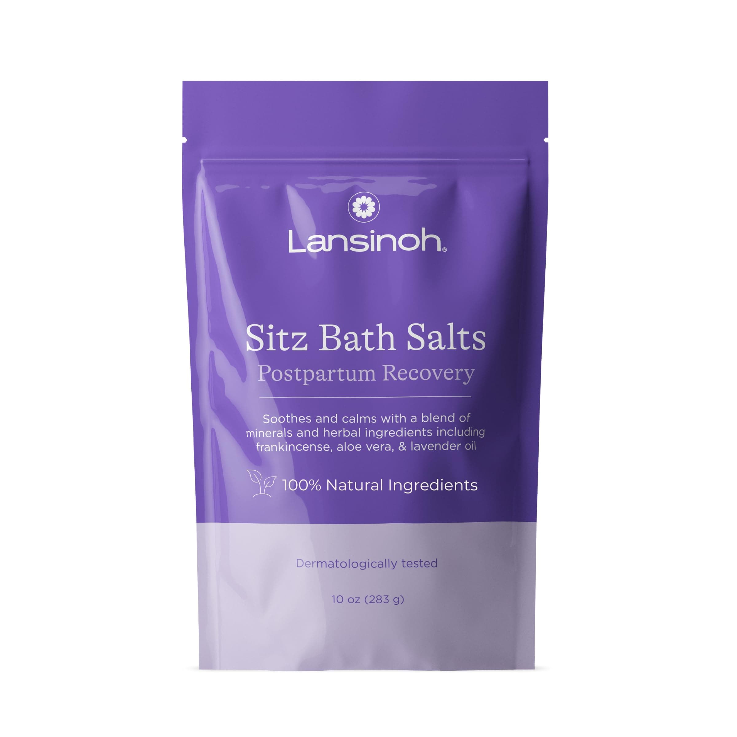 Lansinoh Sitz Bath Salts Postpartum Essentials, White, 10 Oz