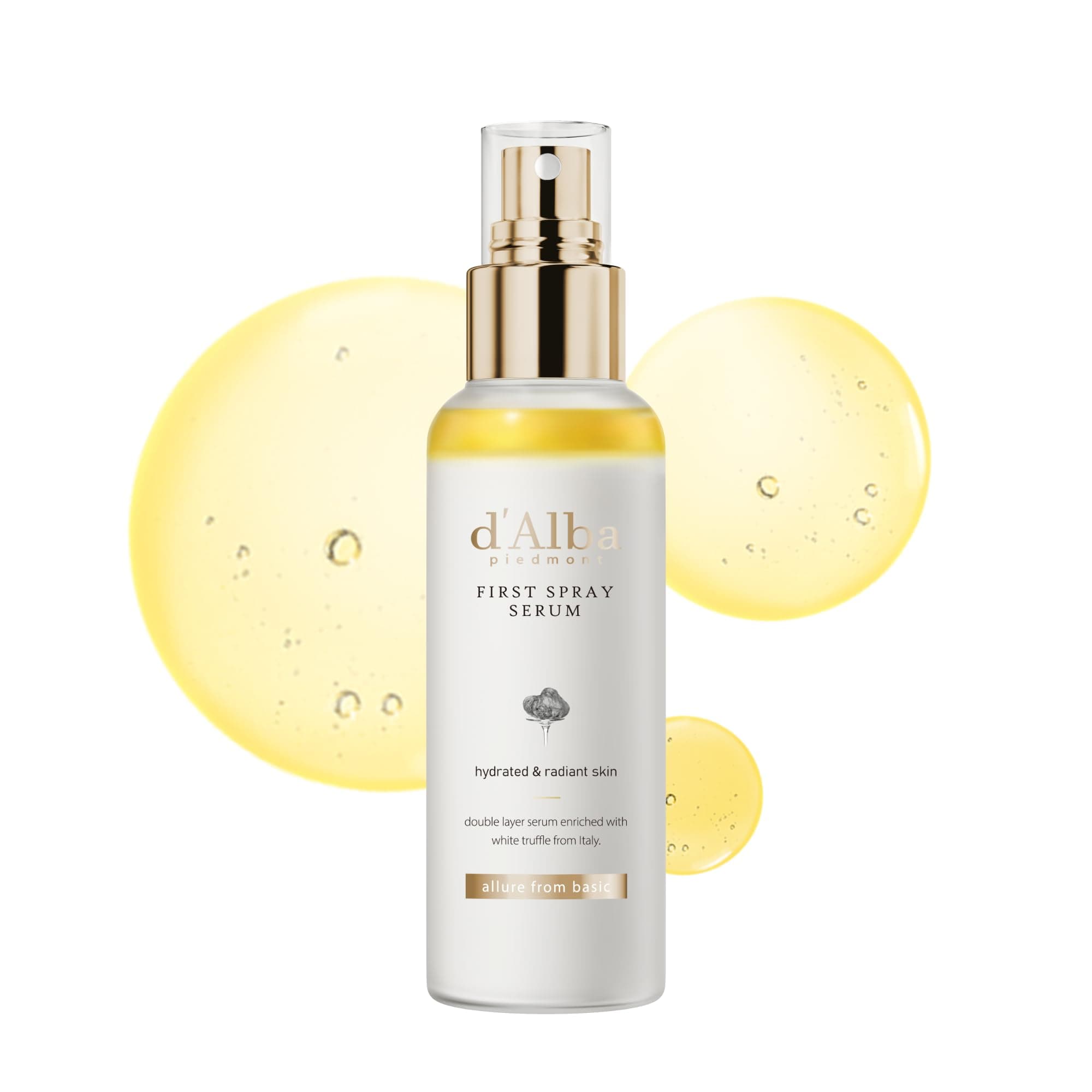 d'Alba White Truffle First Spray Serum, 3.4 fl oz (100 ml), Official Korean Product, Moisturizing Care, Serum, Lotion, Oil, Beauty Essence, Shiny Skin, Dry Skin, Elasticity, Vegan 3.4 fl oz (100 ml)