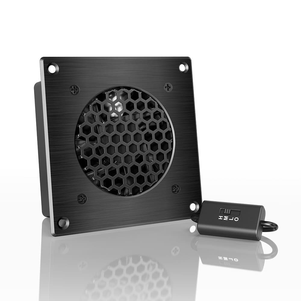 AC Infinity AIRPLATE S1 Quiet Cooling Fan System 4" Speed Control Home Theater AV Equipment Cabinet