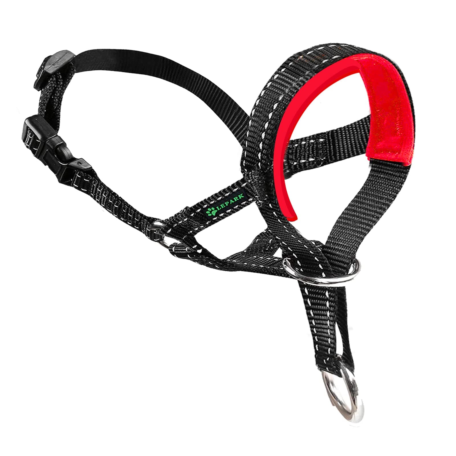 Dog Head Halter with Reflective Safety Strap Stop Dog's Pulling, Dog Head Collar for Small Medium Large Dogs(S,Red)