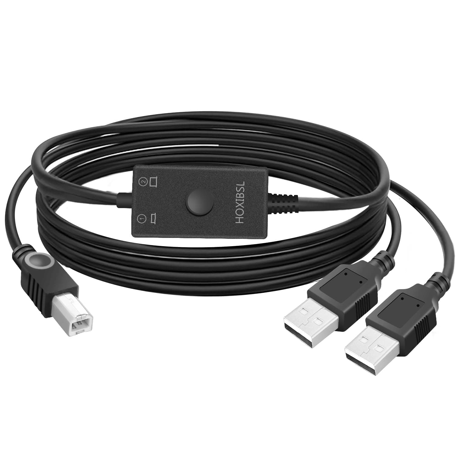 Printer Cable Splitter 2 in 1 Out,Printer Splitter for Two Computers,Suitable for Two Computers to Share one Printer, Compatible with inkless Printers,Samsung,MacBook Pro, HP, Canon,Brother, etc.