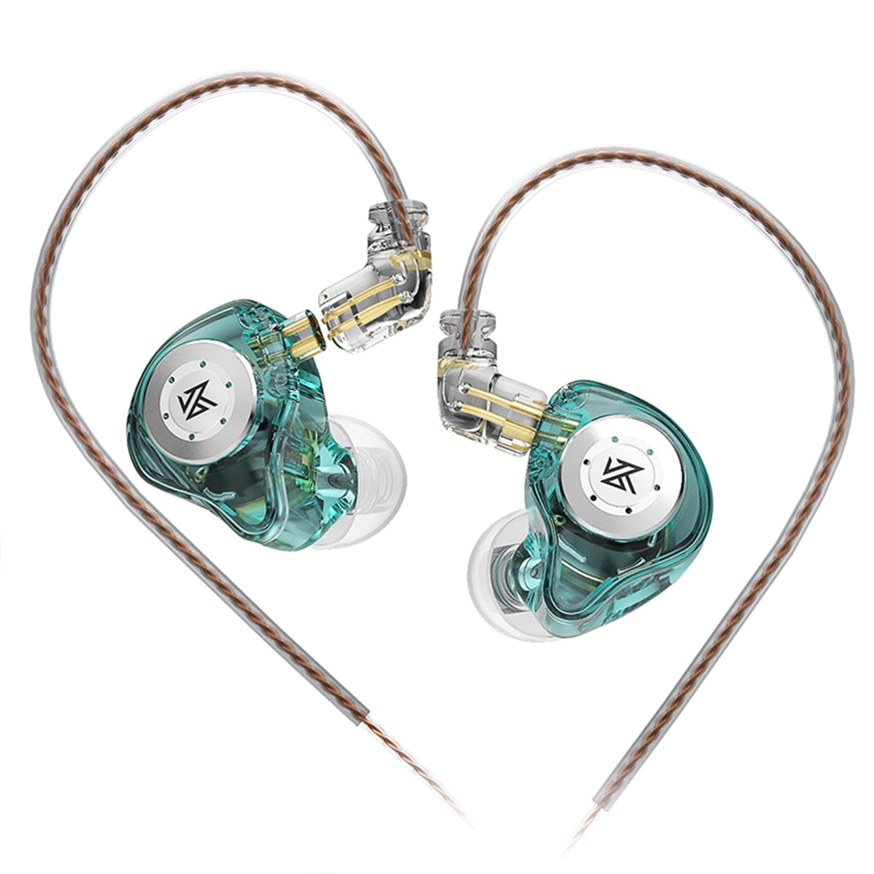 KZ EDX PRO Wired Earphones, 1DD New 10mm Dynamic Driver in-Ear Monitor KZ Headphones, EDX PRO in Ear Earbuds HIFI Deep Bass Sound Over Ear Headset with Detachable Cable (Cyan, No mic)
