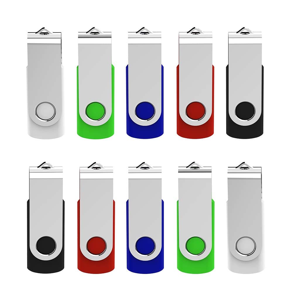 - 16GB Flash Drive 10 Pack USB Flash Drive 16 gb KEXIN Thumb Drive Memory Stick Zip Drive USB 2.0, 5 Colors (Black, Blue, Green, White, Red)