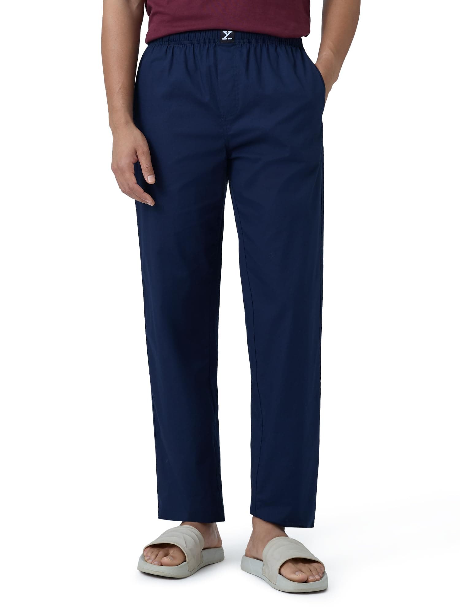- Men Combed Cotton Pyjama, Relaxed Fit, Solid, Pack of 1, XYPYJM48XXL, Midnight Blue, XXL