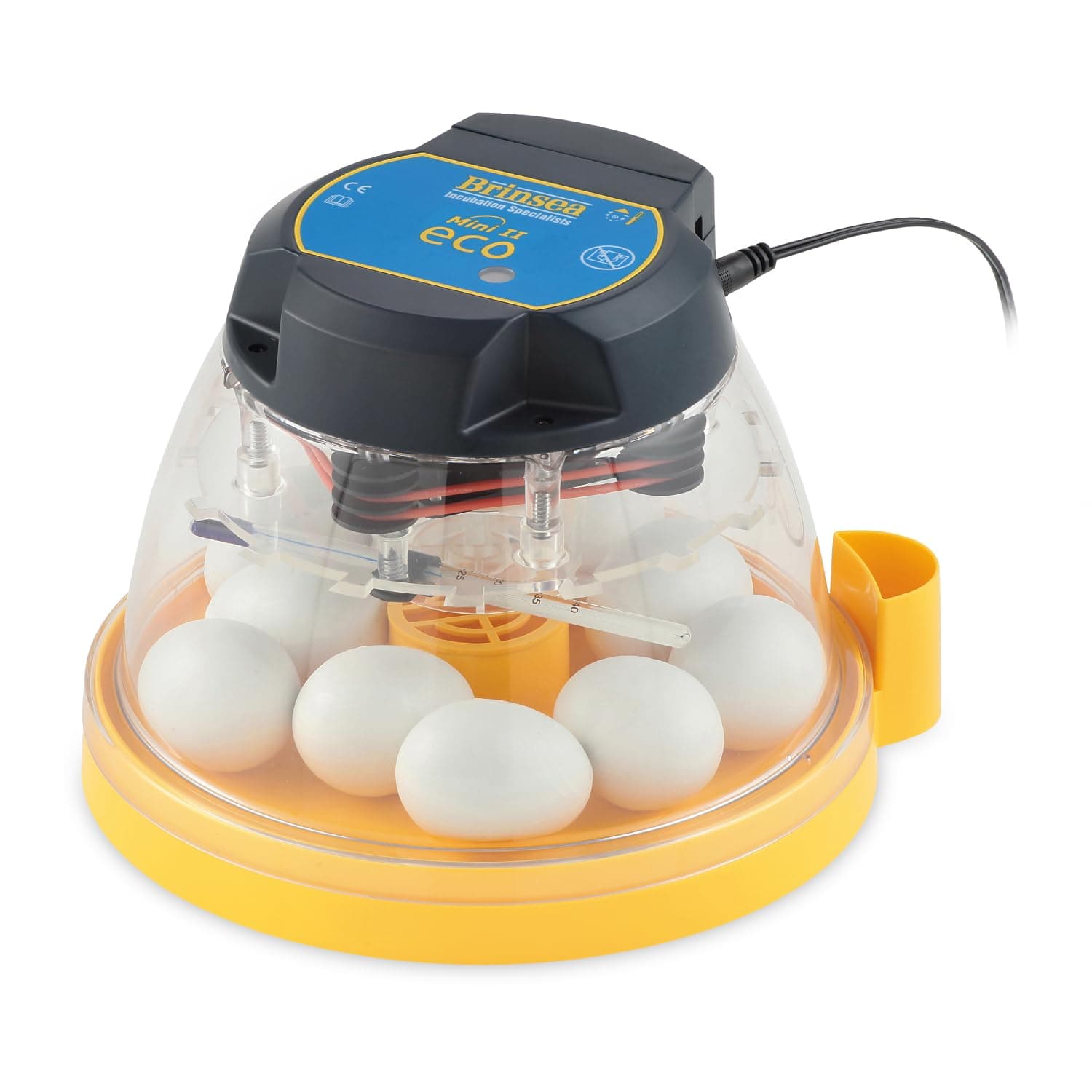 Mini II Eco Manual Egg Incubator with External Water Top-Up, Fan Assisted Air Circulation for Hatching 10 Chicken, Duck, or Other Eggs, Ideal for Beginners