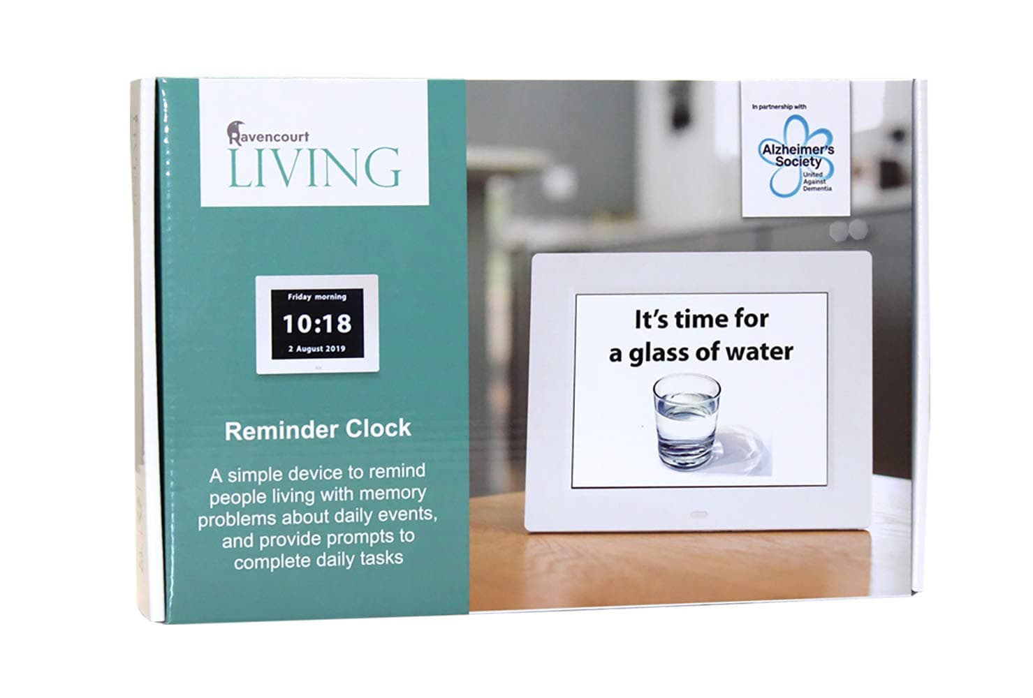 Rosebud White Reminder Clock ¦ Easy To Read 8" Display ¦ Mains-Powered ¦ Add Reminders For All Events ¦ For The Eldelerly Or Dementia Sufferers ¦ REMC001W