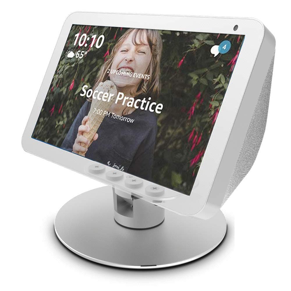 ATOPHK Adjustable Stand only for Echo Show 8 / Echo Show 8 (2nd Gen), Tilt + Swivel Stand,aluminum stand with 8 magnets Silver