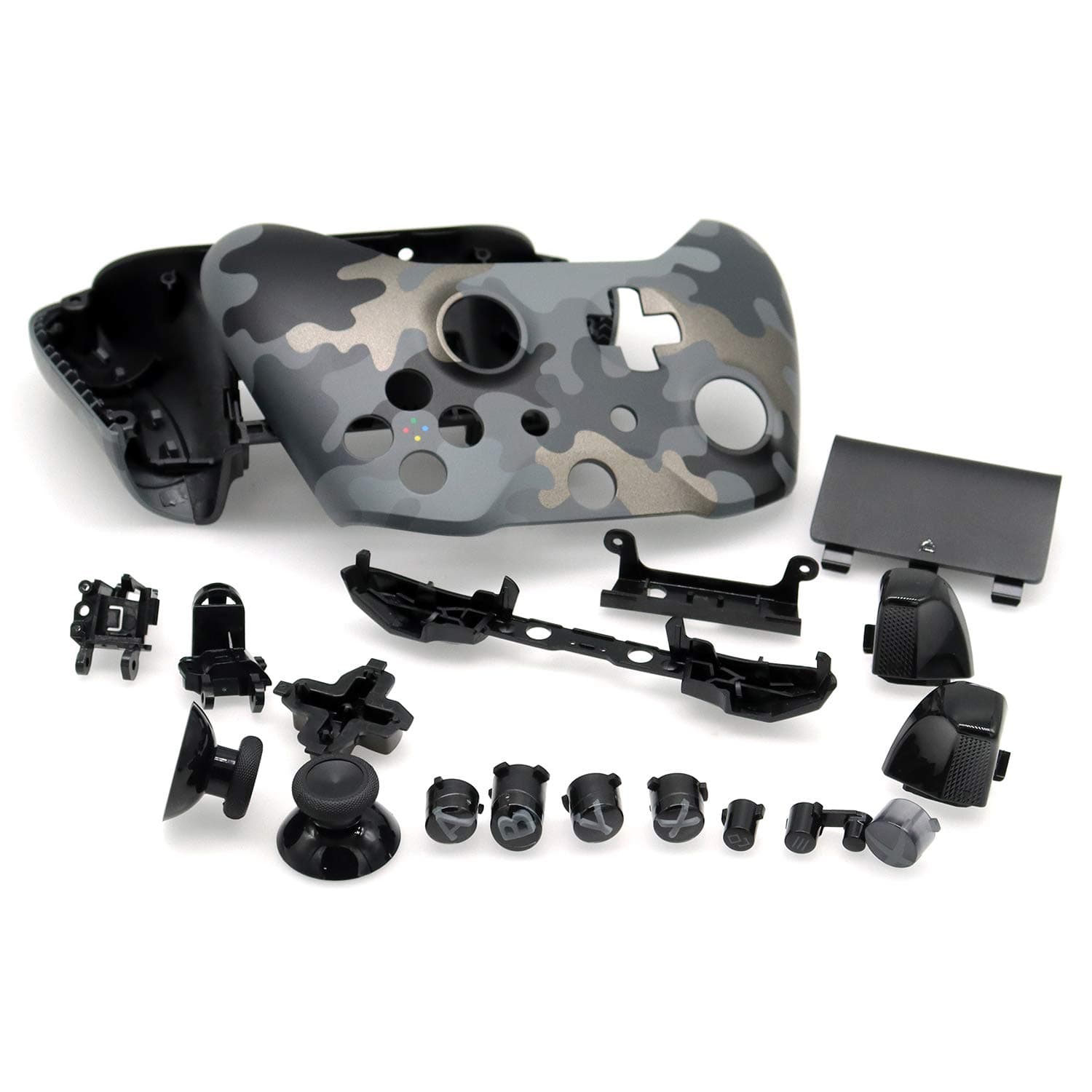 New 22Pcs Custom Full Housing Shell Set Replacement Kits with Buttons Rails for Xbox One Controller 1708 with 3.5mm Headphone Jack (Night Ops Camo Special Edition)