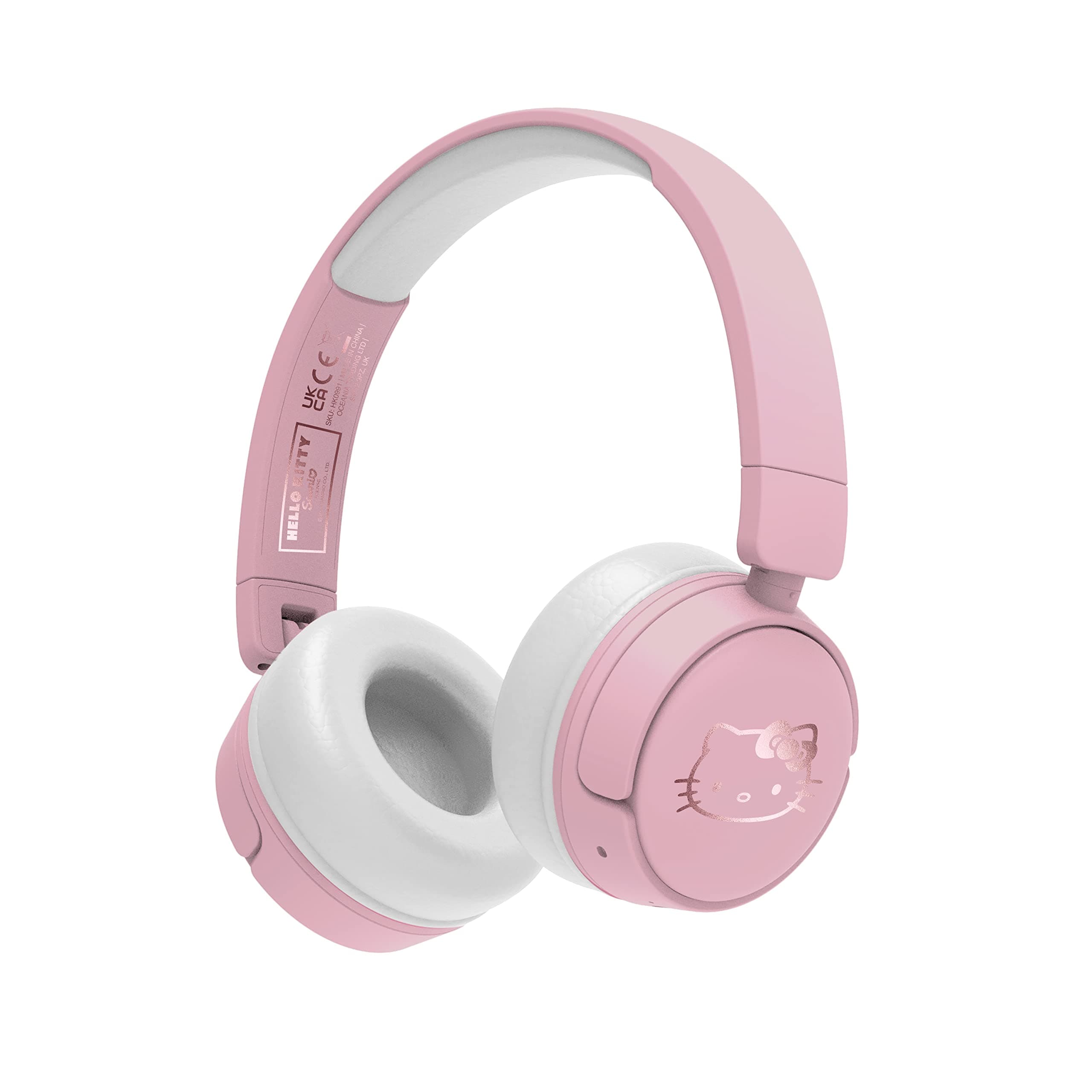 OTL Hello Kitty Kids Bluetooth Headphone Volume Safe, Wireless up to 10M, Foldable, Adjustable, Rechargeable, On-Board Music & Call Controls, 24Hrs Playtime, Great Birthday Gift, Pink, Large (HK0991)
