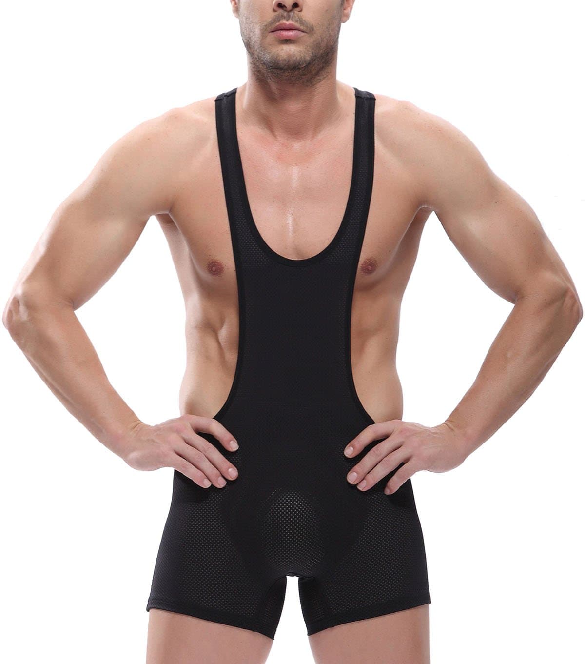 Cedir Men's Fishnet Like Wrestling Singlet