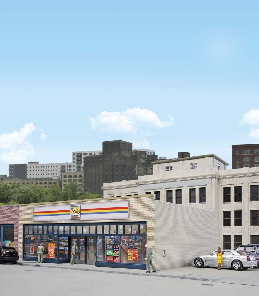 Walthers, Inc. Seven Quick Mart Kit, 7-1/8 X 5-3/8 X 2-5/8" 18 X 13.6 X 6.6cm