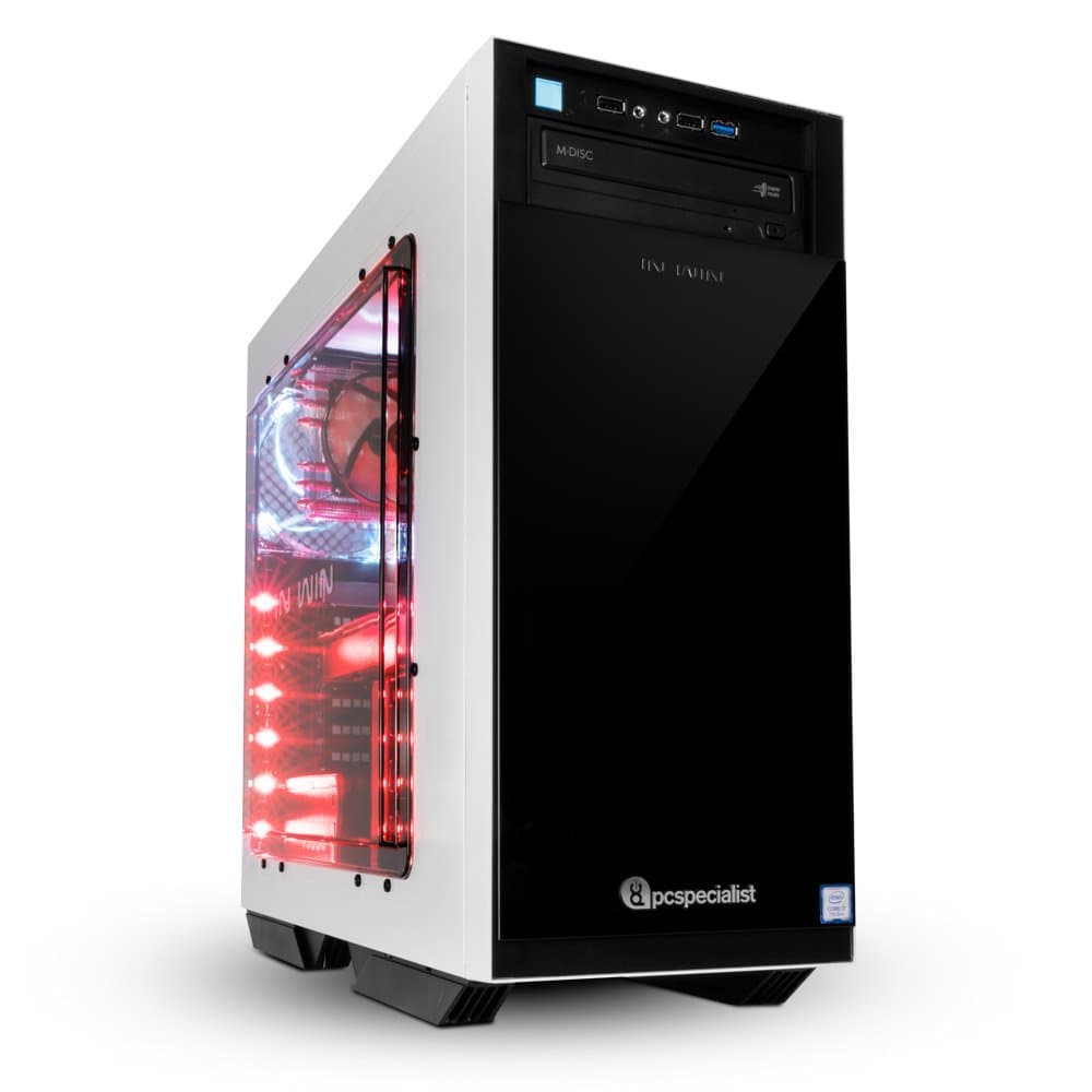 PC Specialist Omega Titan GT Gaming Desktop - (White) (Intel Core i7-7700 Quad Core Processor, 16 GB DDR4 RAM, 3 TB HDD Plus 480 GB SSD, 11 GB NVIDIA GeForce GTX 1080 Ti Graphics Card, Windows 10)
