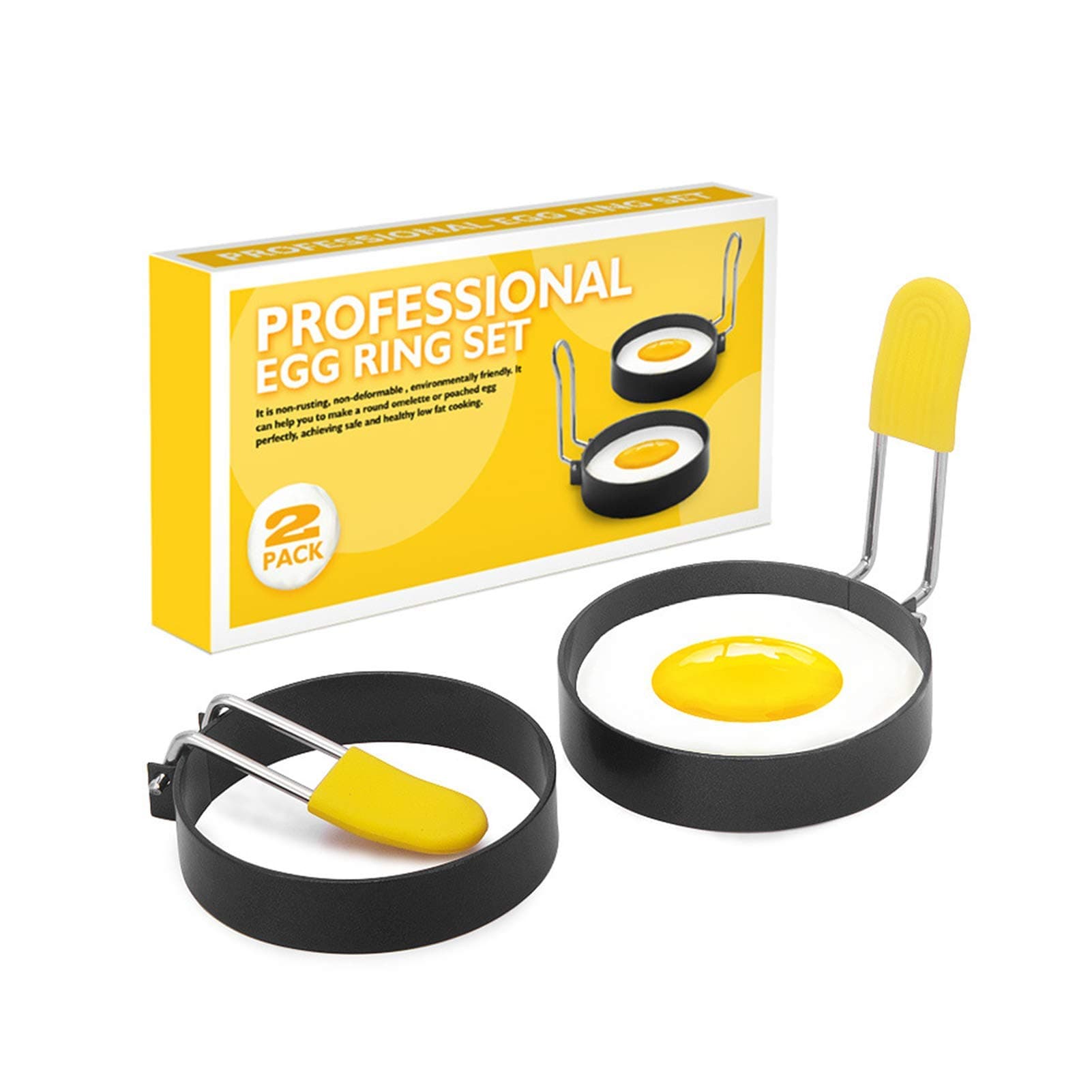 - Trifecta Egg Ring 2 Pack, Stainless Steel Non-Stick Coating Round Anti-Scalding Omelet Ring, Kitchen Cooking Tool Pancake Or Omelet Mold,7.5X7.5X7 Cm