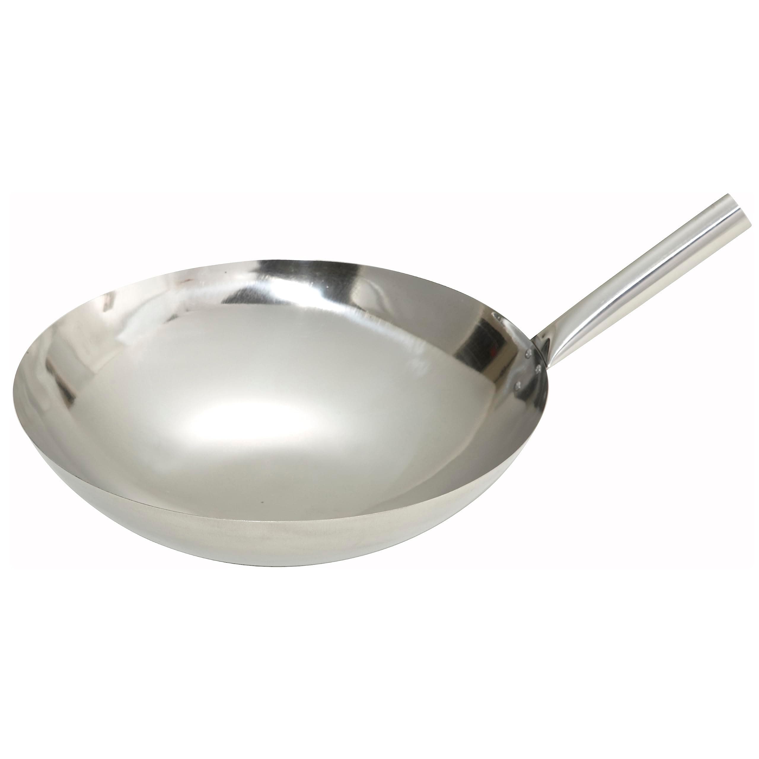 Winco 14" S/S Wok, Nailed Joint