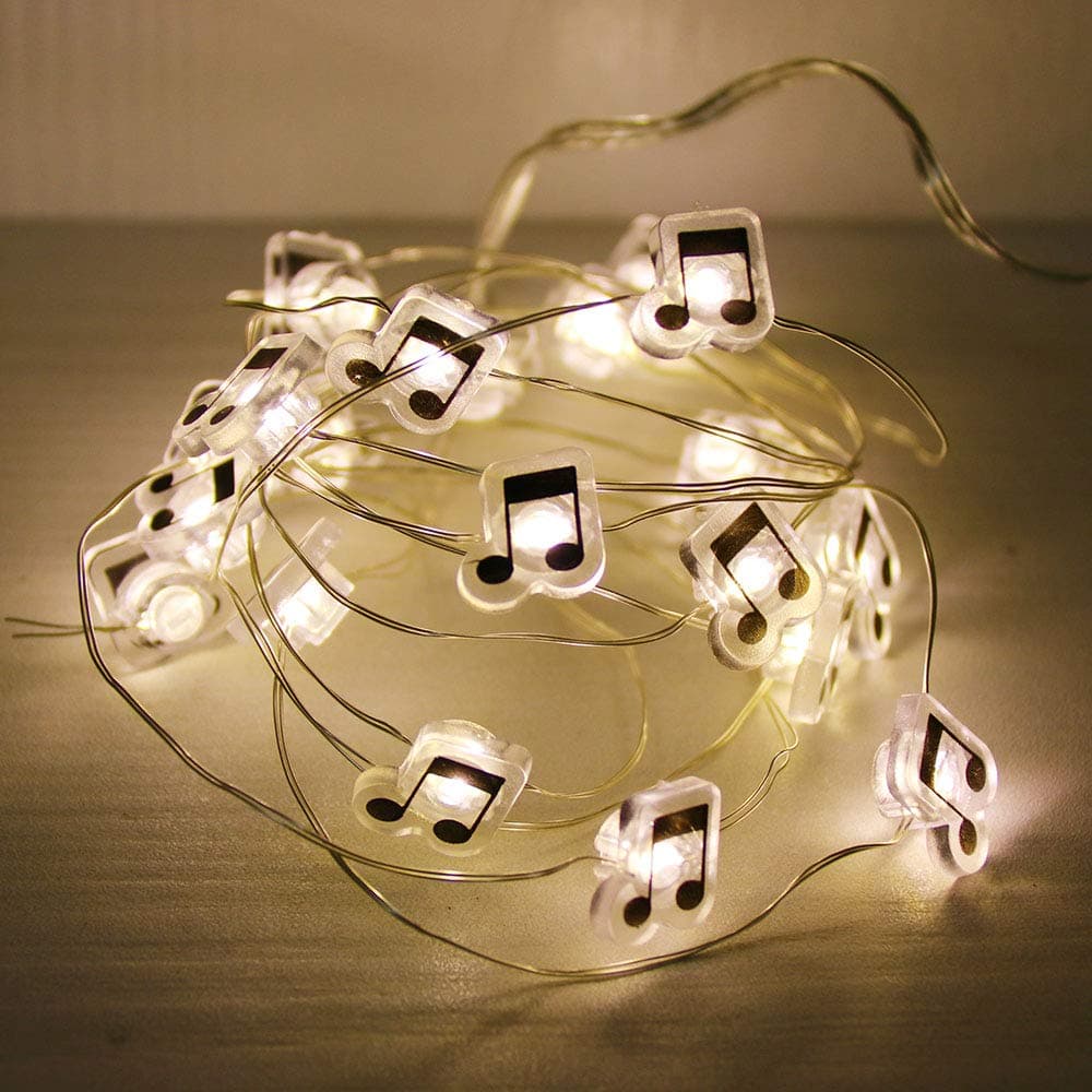 GUOCHENG Music Note Accessories Firefly Moon String Lights Battery Power LED Decorative Starry String Light for Wedding Party Xmas Tree Bedroom (Music Note)